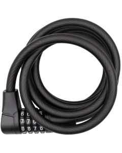 Bike Attitude spirallås 10x1800 mm sort - med kode - 75200301 - allbike.dk