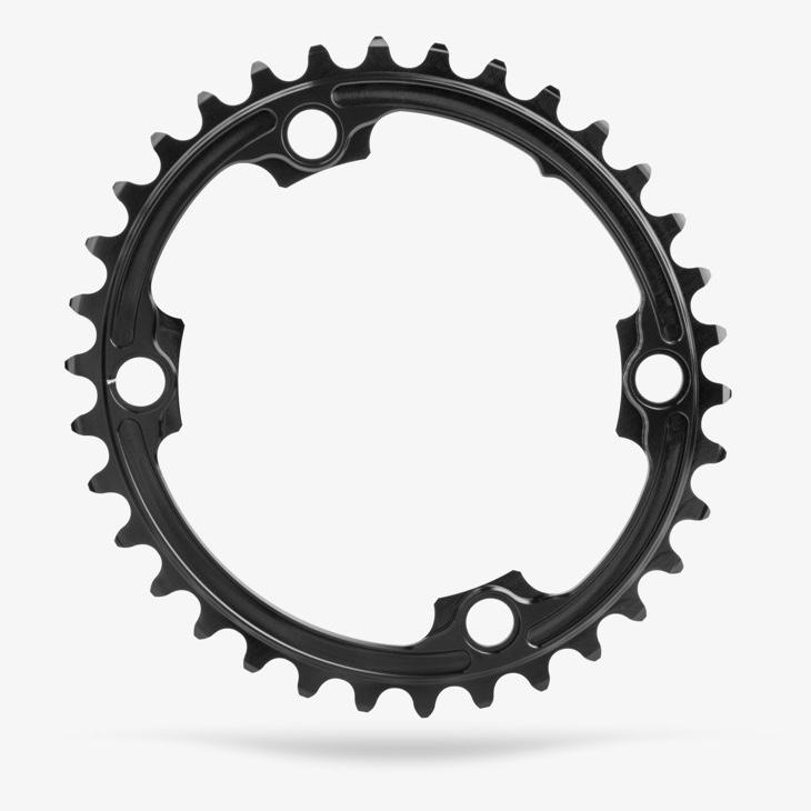 AbsoluteBlack Silver Line Oval Road Klinge BCD 110/4 - grå - 34T