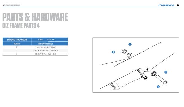 Orbea Shock Front Pivot Bolt OIZ - 16100312
