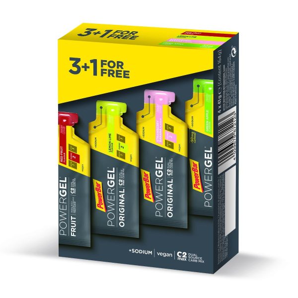 PowerBar POWERGEL Multipack - 4x41 gram - 29830019 - mht 02/2022 - allbike.dk