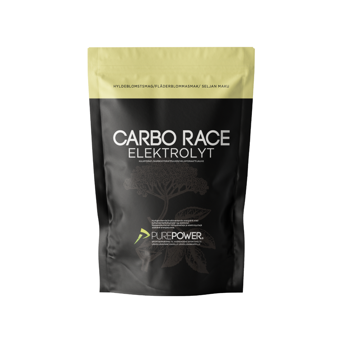 Purepower Energidrik Carbo Race Elektrolyt - 1000g - Hyldeblomst - 6931300 - allbike.dk