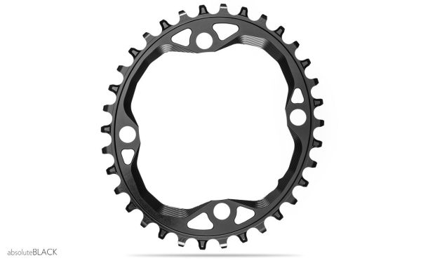 AbsoluteBlack Klinge Shimano HG+ 12 speed  BCD 104 OVAL - sort - OVSHxxBK - allbike.dk