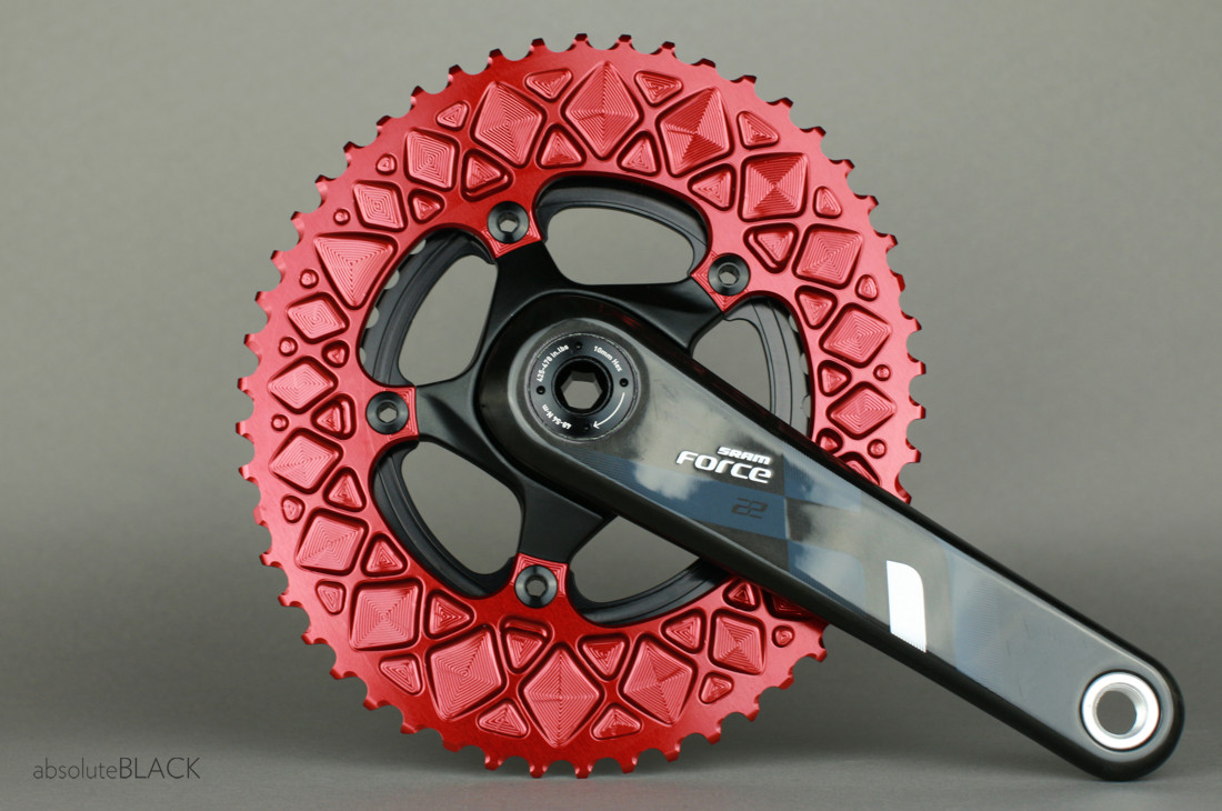AbsoluteBlack SRAM Road BCD 110/5 oval - rød - ROVSRxx5RD