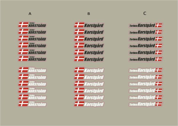 Navneskilte med flag - allbike.dk