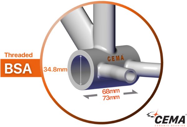 CEMA Krankboks BSA 68/73 mm - Ø24 mm - SRC-BT-BSA24B-SS