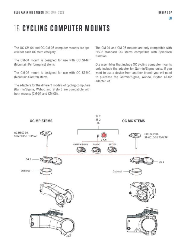 Orbea computer mount kit OC CM04 - C051 XC800000
