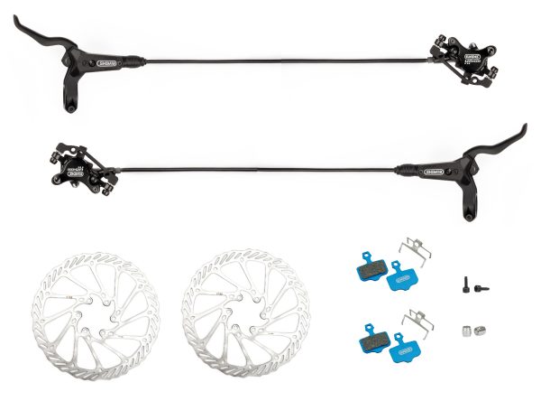 Bremsesæt For/Bag - Elvedes HP4000 - Sort - EL2017132 - allbike.dk