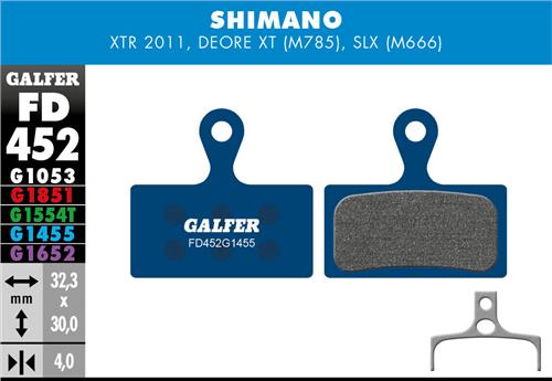 Bremseklods Galfer G1455 Shimano XTR/XT - FD452G1455 - allbike.dk