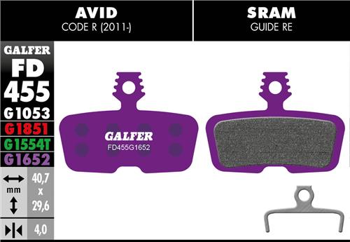 Bremseklods Galfer G1652 AVID CODE - FD455G1652 - allbike.dk