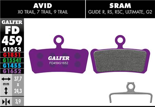 Bremseklods Galfer G1652 AVID TRAIL/SRAM GUIDE - FD459G1652 - allbike.dk