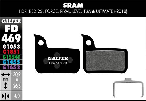 Bremseklods Galfer G1053 SRAM Level/Red/Force - FD469G1053 - allbike.dk