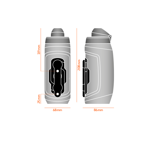 Fidlock TWIST drikkedunk med holder - 590 ml - smoke - 09636