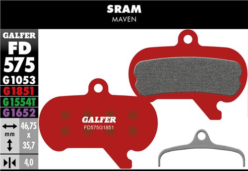 Galfer Bremseklods G1851 SRAM Maven Advanced - FD575G1851 - allbike.dk