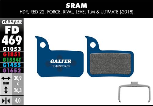 Galfer Bremseklods G1455 SRAM Level/Red/Force Road - FD469G1455 - allbike.dk