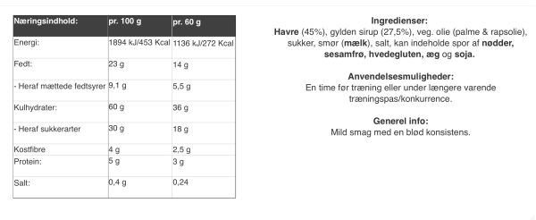 Purepower Energibar - 1x60 gram - Havre - 6928900