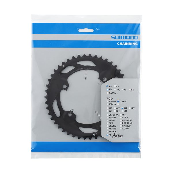 Shimano klinge GRX FC-RX600-11S - BCD110/4 asym - 46T - Y0K698010