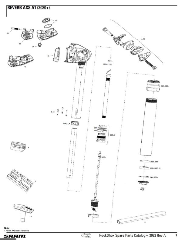 Rockshox Reverb AXS Servicekit 200H V2- 11.6818.051.008 - allbike.dk