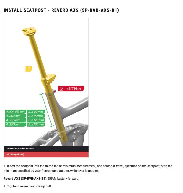 Rockshox Reverb AXS B2 sadelpind ø30,9 - 125 mm - 00.6818.070.001