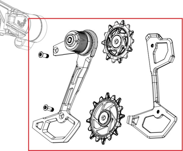 SRAM X0 AXS T-Type bagskifter cage kit - 11.7518.104.012 - allbike.dk