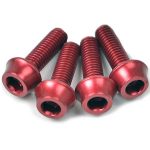 Skrue Token M5x16 Aluminium - 4 stk- Rød - allbike.dk