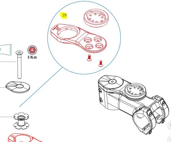 Orbea Oiz carbon topcap computer mount kit - X0200000 - allbike.dk
