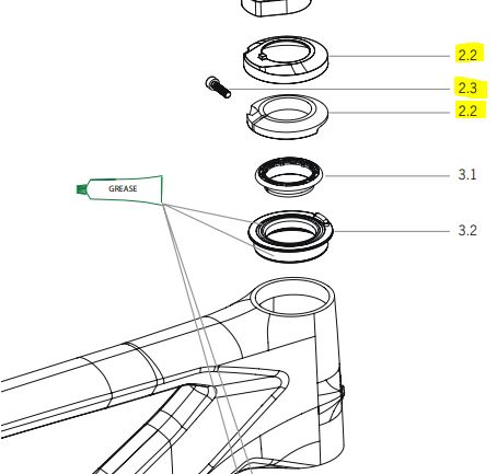 Orbea Alma carbon Blocklock Headset Cover Assembly - X0300000 - allbike.dk