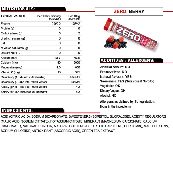 High5 ZERO eletrolyte tabs - 20 stk