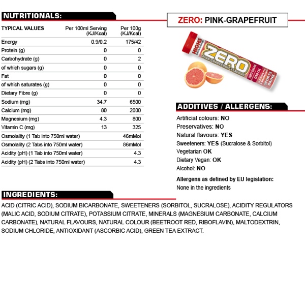High5 ZERO eletrolyte tabs - 20 stk